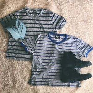 🚫sold🚫Cotton On blue & gray striped crop top